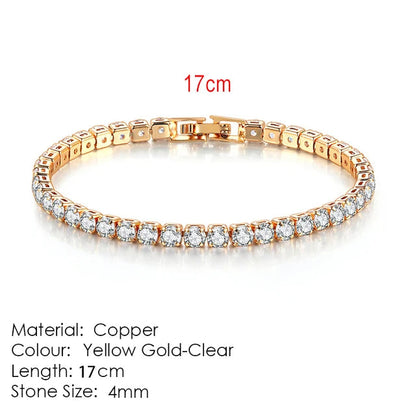 Peris Gems  H074-17cm Gorgeous Diamond Tennis Chain Bracelets Unisex SHEIN Amazon Temu