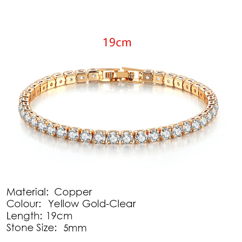 Peris Gems  H086-19cm Gorgeous Diamond Tennis Chain Bracelets Unisex SHEIN Amazon Temu