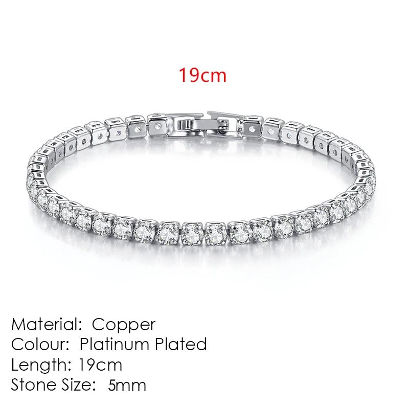 Peris Gems  H088-19cm Gorgeous Diamond Tennis Chain Bracelets Unisex SHEIN Amazon Temu