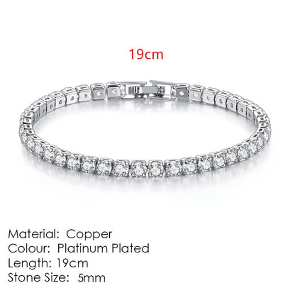 Peris Gems  H088-19cm Gorgeous Diamond Tennis Chain Bracelets Unisex SHEIN Amazon Temu