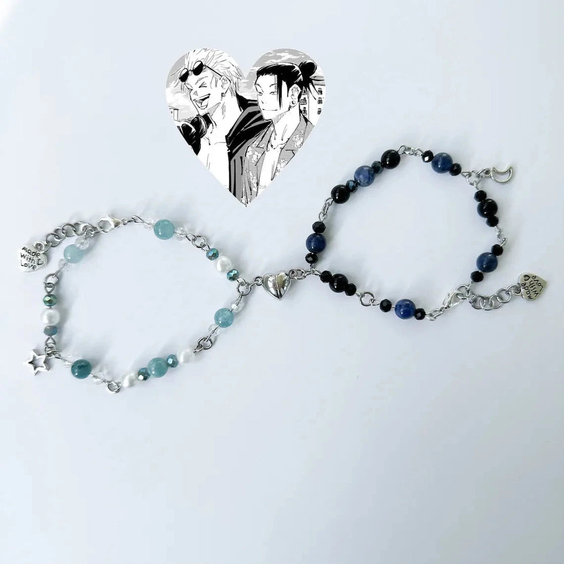 Peris Gems Handmade Gojo &amp; Geto inspired matching bracelets | Y2K Couple Friendship Bracelet | anime &quot;Jujutsu Kaisen&quot; SHEIN Amazon Temu