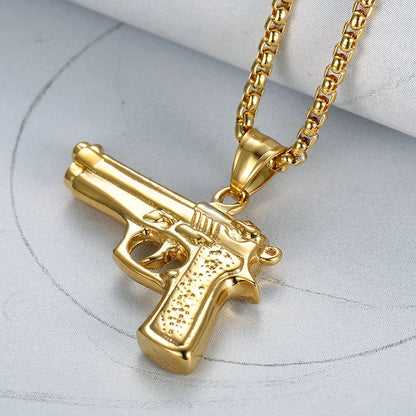 Peris Gems  Hip Hop Style Pistol Gun Stainless Necklaces for Men SHEIN Amazon Temu