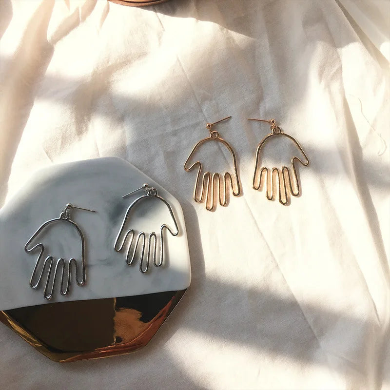 Peris Gems  Hollow Palm Hand Dangle Earrings for Women SHEIN Amazon Temu