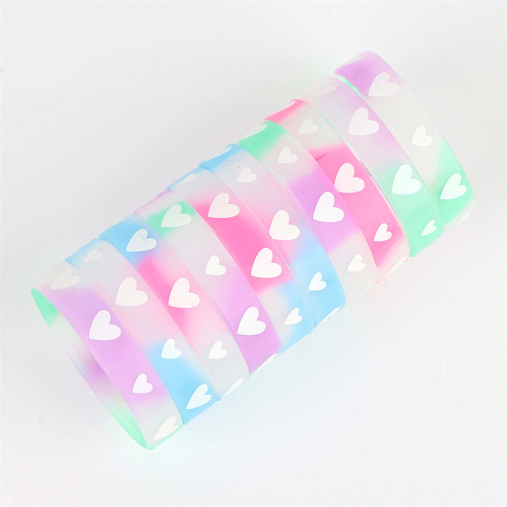 Peris Gems j / CHINA / 30pcs 10/20/30/50Pcs/Lot Fashion Simple Luminous Silicone Bracelet For Men Women Sports Love Mixed Style Jewelry Birthday Party Gifts SHEIN Amazon Temu