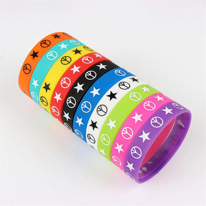 Peris Gems k / CHINA / 30pcs 10/20/30/50Pcs/Lot Fashion Simple Luminous Silicone Bracelet For Men Women Sports Love Mixed Style Jewelry Birthday Party Gifts SHEIN Amazon Temu