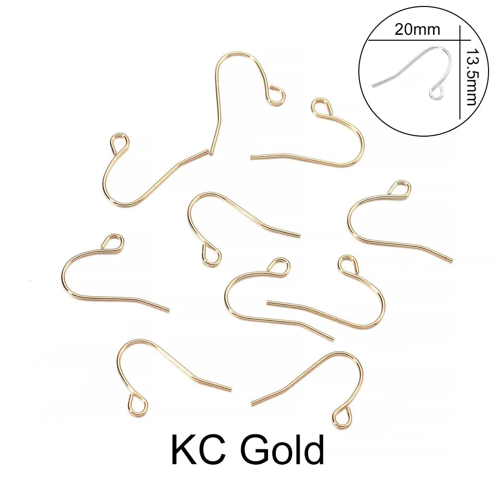 Peris Gems KC Gold 2 / Parallel 100pcs/lot 20*17mm 10 Color Iron Bead Charms Earring Wires With Ear Hook Earrings Clasp Findings Supplies For Jewelry Making DIY SHEIN Amazon Temu