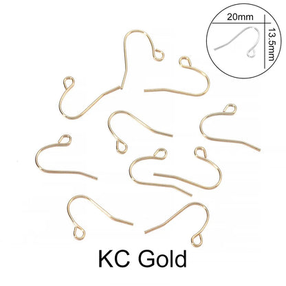 Peris Gems KC Gold 2 / Parallel 100pcs/lot 20*17mm 10 Color Iron Bead Charms Earring Wires With Ear Hook Earrings Clasp Findings Supplies For Jewelry Making DIY SHEIN Amazon Temu