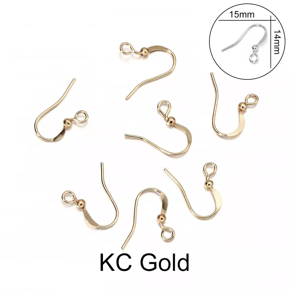 Peris Gems KC Gold 3 / Parallel 100pcs/lot 20*17mm 10 Color Iron Bead Charms Earring Wires With Ear Hook Earrings Clasp Findings Supplies For Jewelry Making DIY SHEIN Amazon Temu