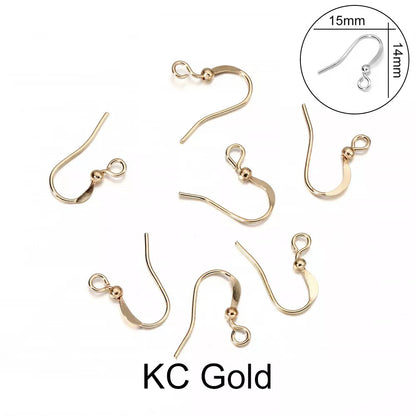 Peris Gems KC Gold 3 / Parallel 100pcs/lot 20*17mm 10 Color Iron Bead Charms Earring Wires With Ear Hook Earrings Clasp Findings Supplies For Jewelry Making DIY SHEIN Amazon Temu