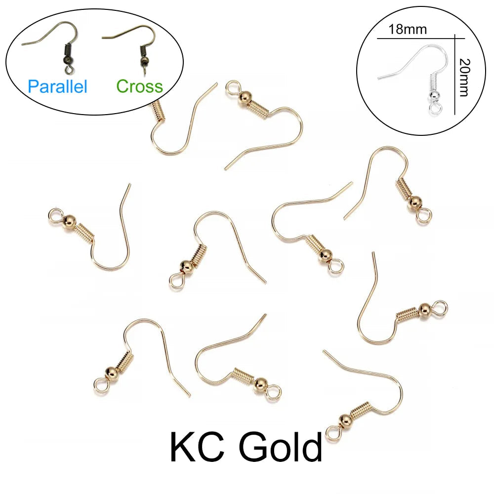 Peris Gems KC Gold / Parallel 100pcs/lot 20*17mm 10 Color Iron Bead Charms Earring Wires With Ear Hook Earrings Clasp Findings Supplies For Jewelry Making DIY SHEIN Amazon Temu