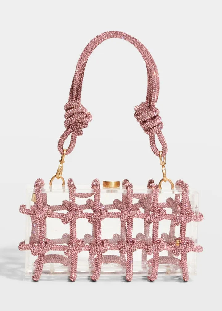 Peris Gems  Knotted Handle Clear Acrylic Designer Purse for Women SHEIN Amazon Temu