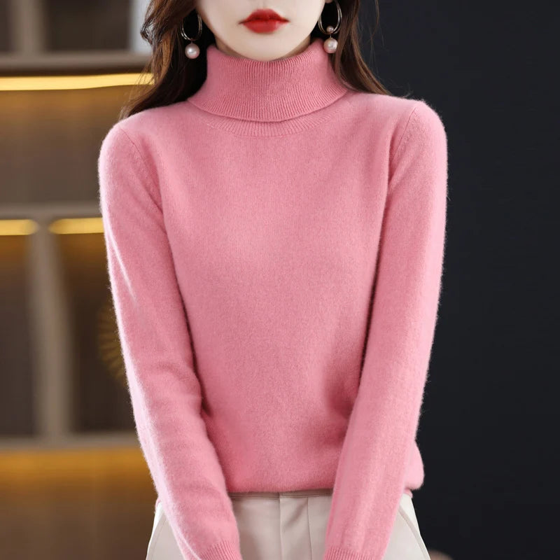 Peris Gems  leather powder / S High-Collared Cashmere Wool Warm Sweaters for Women SHEIN Amazon Temu