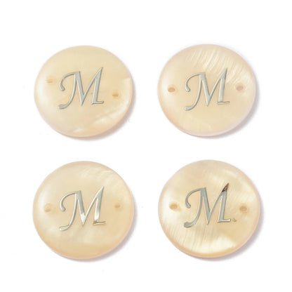 Peris Gems Letter.M 10pcs Freshwater Shell Links Connectors Flat Round Golden  16x4mm For DIY Jewelry Accessories Making Handicrafts Supplies 10pcs Freshwater Shell Links Connectors Flat Round Golden  16x4mm For DIY Jewelry Accessories Making Handicrafts Supplies SHEIN Amazon Temu