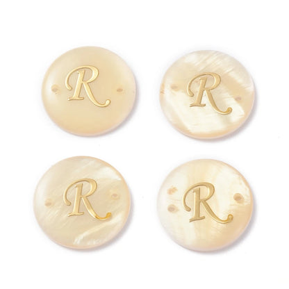 Peris Gems Letter.R 10pcs Freshwater Shell Links Connectors Flat Round Golden  16x4mm For DIY Jewelry Accessories Making Handicrafts Supplies 10pcs Freshwater Shell Links Connectors Flat Round Golden  16x4mm For DIY Jewelry Accessories Making Handicrafts Supplies SHEIN Amazon Temu