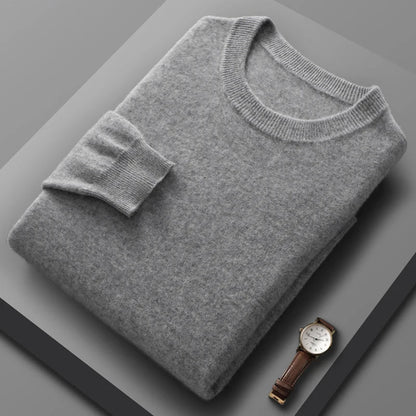 Peris Gems  Light Grey / S 100% Pure Merino Wool Cashmere Sweater for Men: Fashionable Round Neck Top 100% Pure Merino Wool Cashmere Sweater for Men: Round Neck SHEIN Amazon Temu