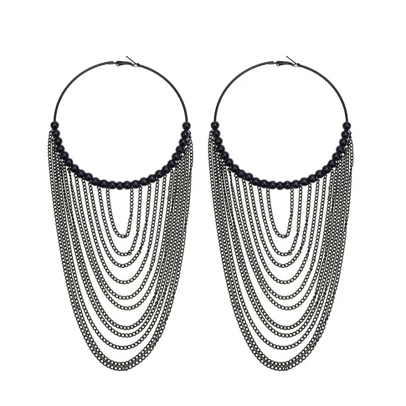 Peris Gems  Long Tassel Circular Hoop Earrings for Women SHEIN Amazon Temu