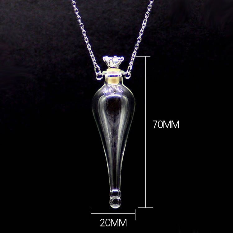 Peris Gems  Long Tear Drop Glass Heart Vial Cremation Pendant Necklace - Ash Case Holder Memorial Necklace SHEIN Amazon Temu