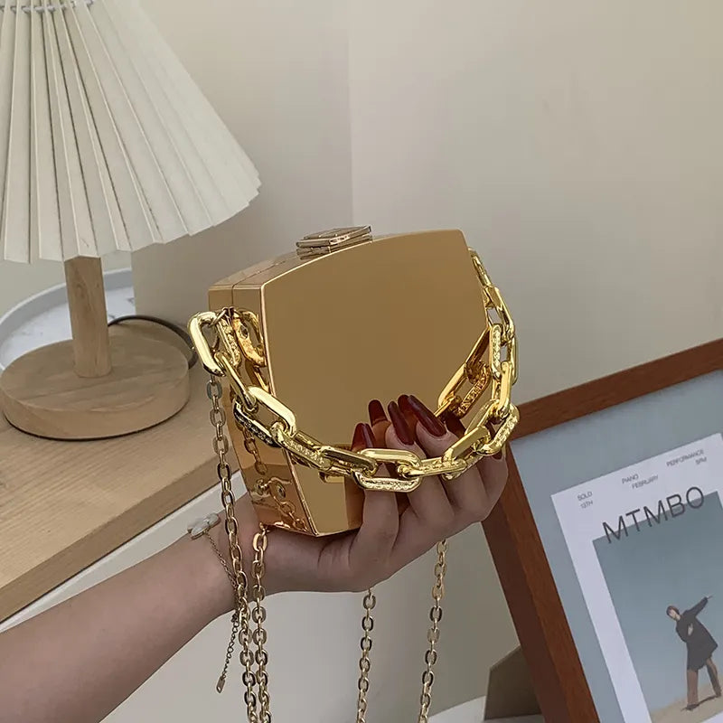 Peris Gems  Mirrored Gold Crossbody Mini Purse for Women SHEIN Amazon Temu