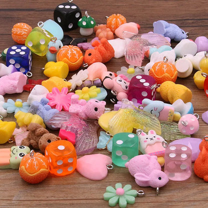 Peris Gems Mix 10Pcs 27 Styles Mix Fruit Animals Flowers Sieve Resin Earring Charms Diy Findings Keychain Bracelets Pendant For Jewelry Making SHEIN Amazon Temu