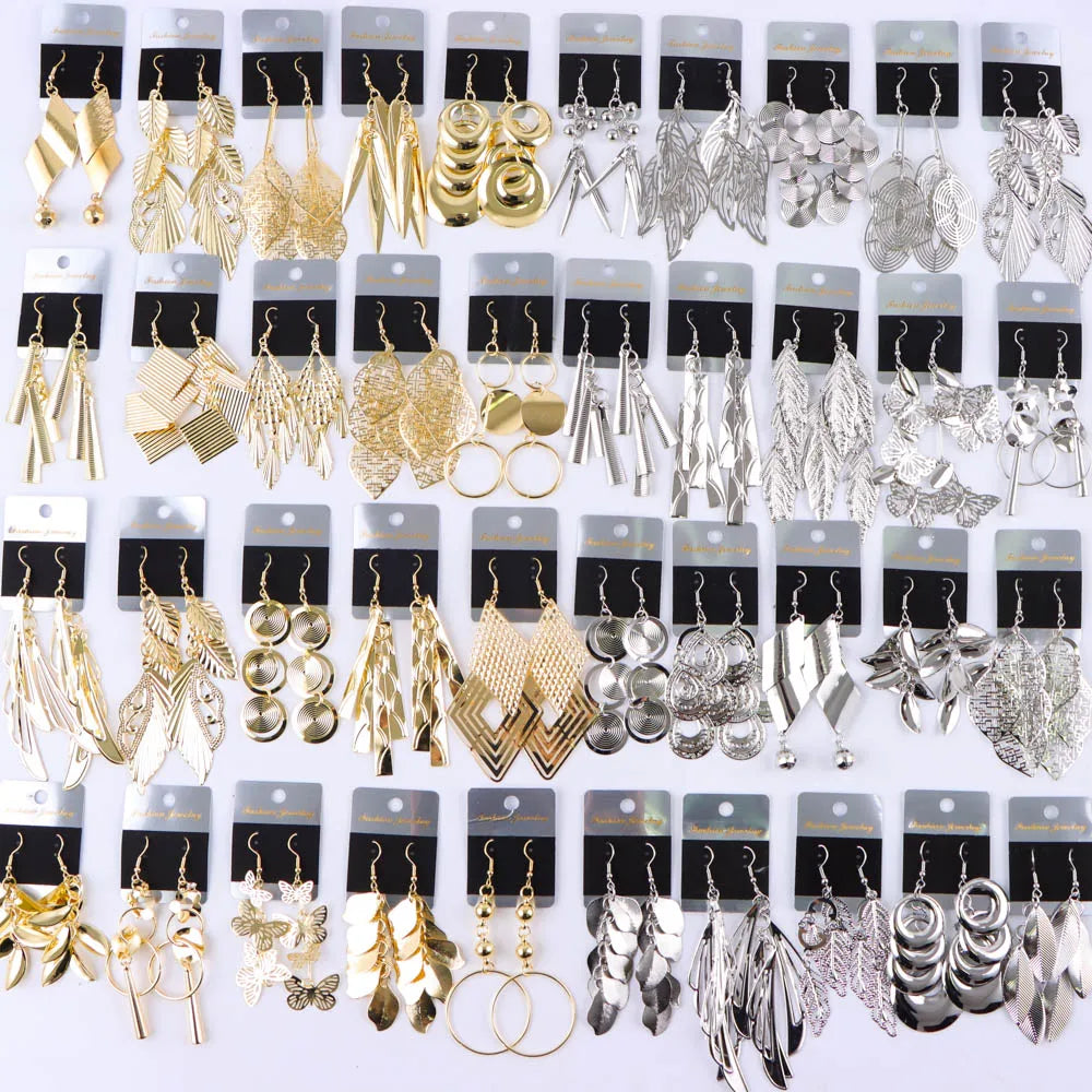 Peris Gems mix color / 30pairs 10/20/30/50Pairs Bohemian Fashion Butterfly Leaf Spiral Waterdrops Pendant Earrings For Women Charm Jewelry Party Gift Wholesale SHEIN Amazon Temu