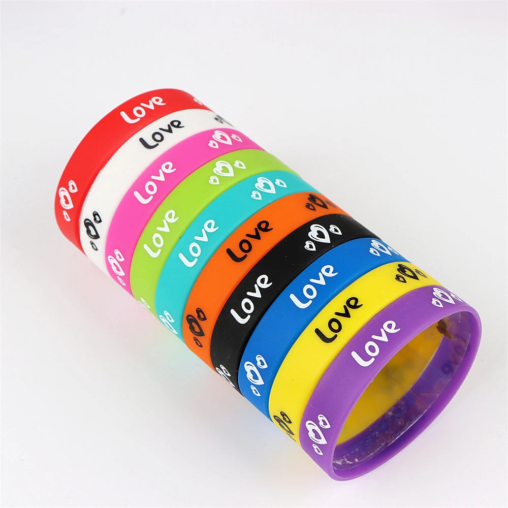 Peris Gems n / CHINA / 30pcs 10/20/30/50Pcs/Lot Fashion Simple Luminous Silicone Bracelet For Men Women Sports Love Mixed Style Jewelry Birthday Party Gifts SHEIN Amazon Temu
