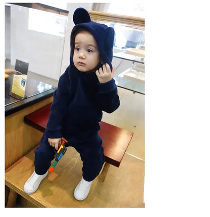 Peris Gems  Navy blue 1 / 6 Kids 2pc Light Brown Teddy Bear Sweatshirt and Pants Set SHEIN Amazon Temu