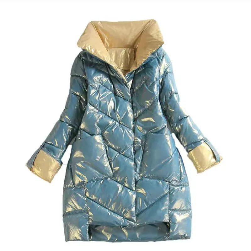 Peris Gems New Winter Jacket High Quality stand-callor Coat Women Fashion Jackets Winter Warm Woman Clothing Casual Parkas SHEIN Amazon Temu