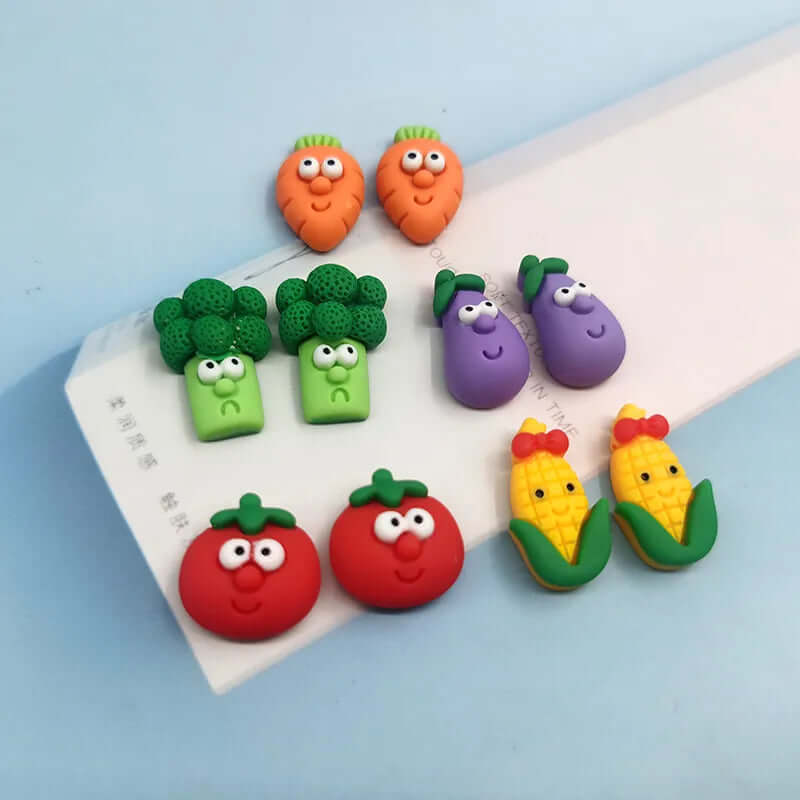 Peris Gems  no hook mixed 5pairs 10pcs Cute Vegetable Veggie Tales Inspired Resin Charms SHEIN Amazon Temu