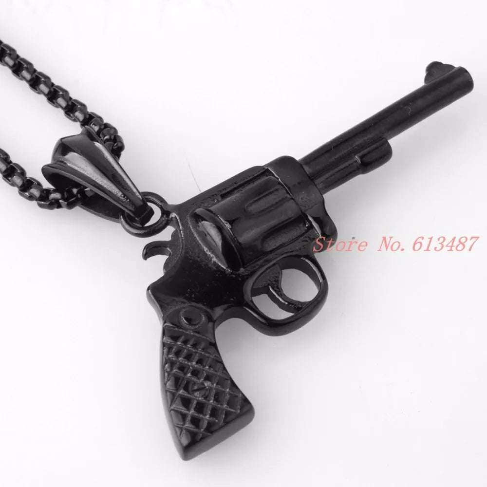 Peris Gems  Old School Style Revolver Gun Necklace Unisex SHEIN Amazon Temu