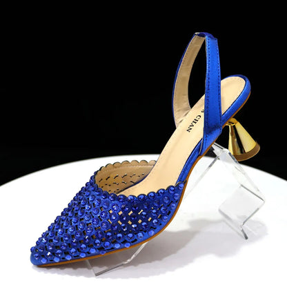 Peris Gems  Only shoes Blue / 37 Pointed Toe 2pc Diamond High Heels and Purse Set for Women SHEIN Amazon Temu