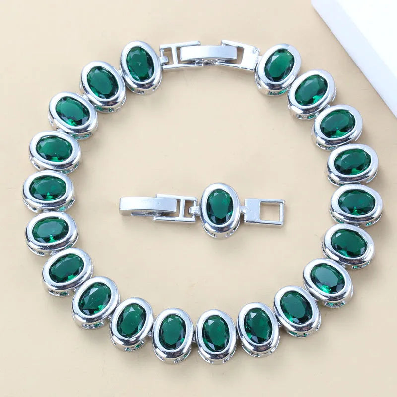 Peris Gems  Oval Emerald Green S925 Dubai Style Bracelet for Women SHEIN Amazon Temu
