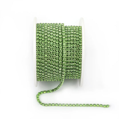 Peris Gems Peridot / SS6--10Yards 10 Yards Glass crystal Strass Rhinestone Cup Chain Sew On Diamond Glue-On Close Chains Glitter Trim Cup Chain sew on Garment G12 SHEIN Amazon Temu