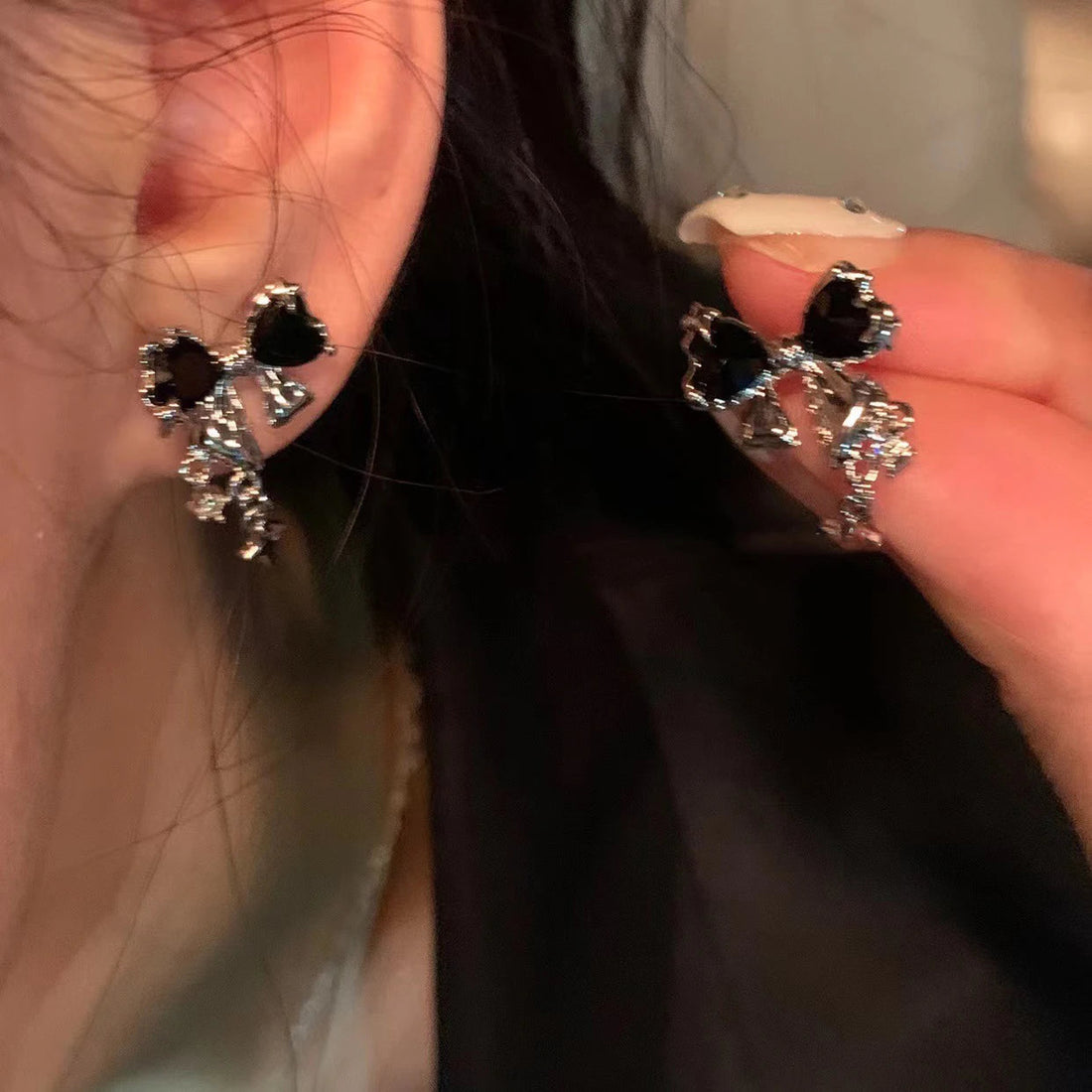 Peris Gems  Pink Diamond Y2K Bowknot Stud Earrings for Women SHEIN Amazon Temu