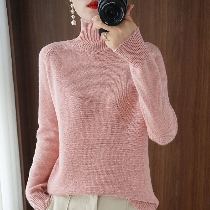 Peris Gems  Pink / S Cashmere Turtleneck Pullover Sweater for Women | Casual Sweater Cashmere Turtleneck Pullover Sweater for Women | Casual Wear SHEIN Amazon Temu