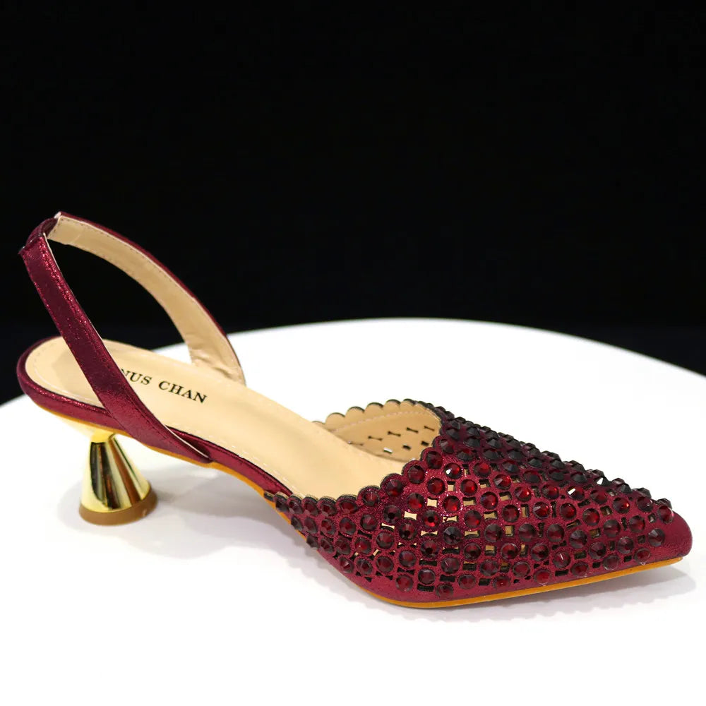 Peris Gems  Pointed Toe 2pc Diamond High Heels and Purse Set for Women SHEIN Amazon Temu