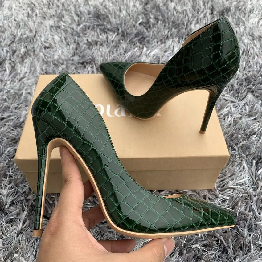 Peris Gems  Pointed Toe Stiletto Heels Green Shoes for Women SHEIN Amazon Temu