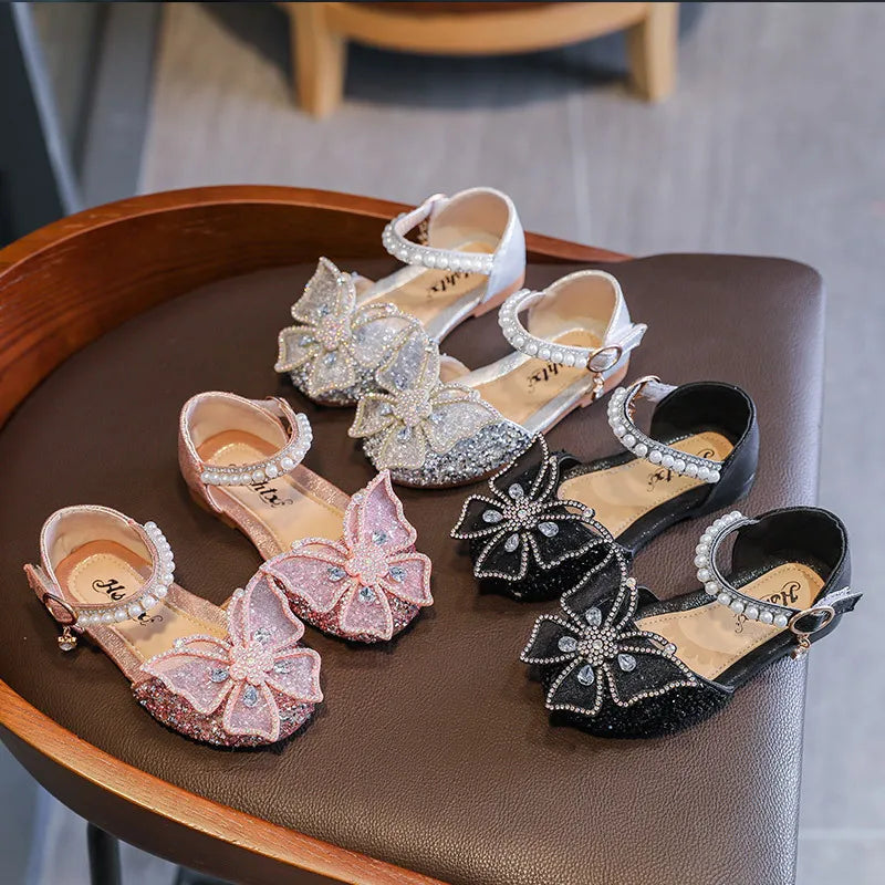 Peris Gems  Princess Style Glittery Bowtie Sandals for Girls SHEIN Amazon Temu