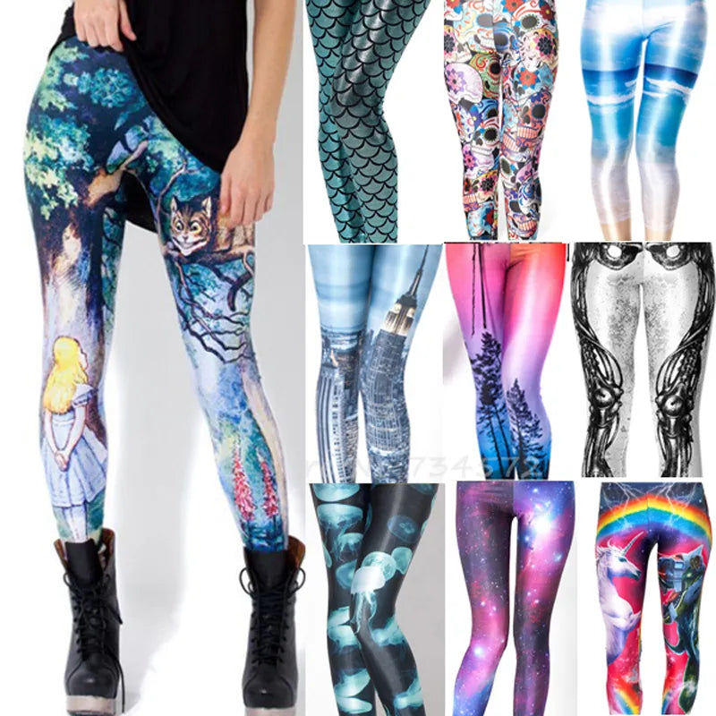 Peris Gems  Punk Rock Galaxy Print Camo Leggings for Women SHEIN Amazon Temu