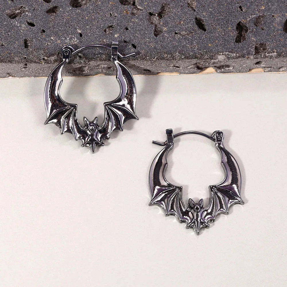 Peris Gems  Punk Silver Dangling Hoop Bat Earrings for Women SHEIN Amazon Temu