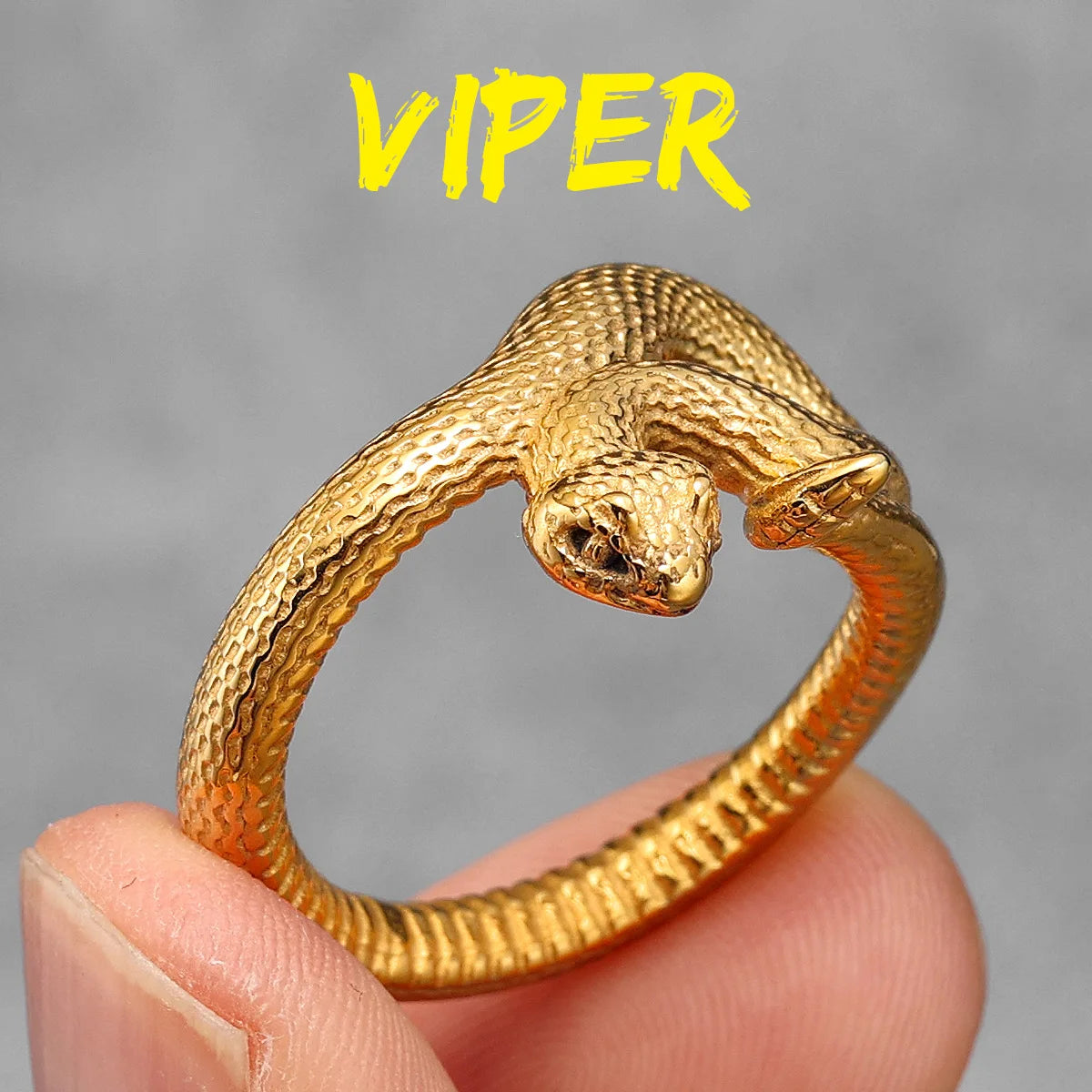 Peris Gems  R1067-Gold / 8 Cobra Snake Stainless Steel Rings Collection Unisex SHEIN Amazon Temu