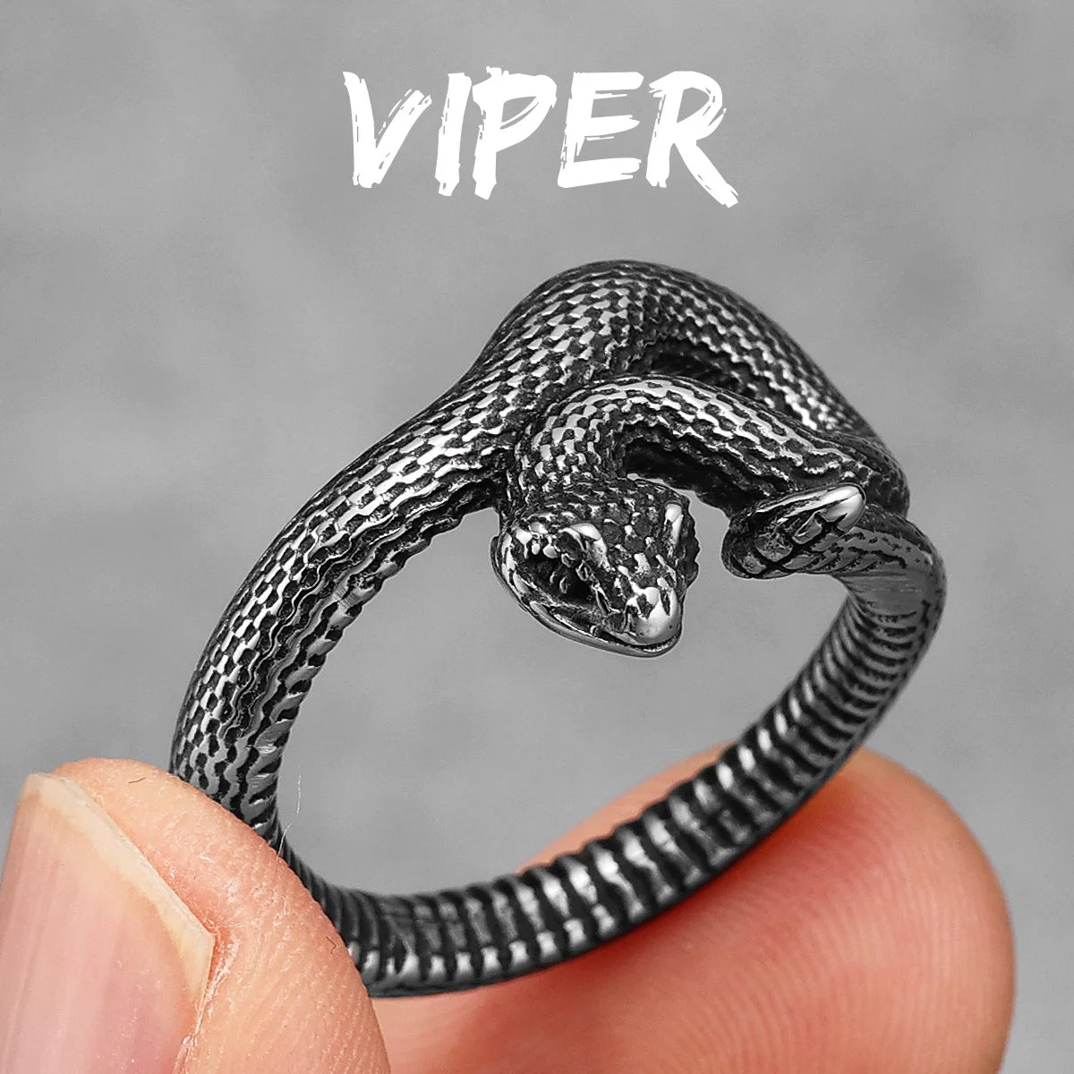 Peris Gems  R1067-Silver / 8 Cobra Snake Stainless Steel Rings Collection Unisex SHEIN Amazon Temu