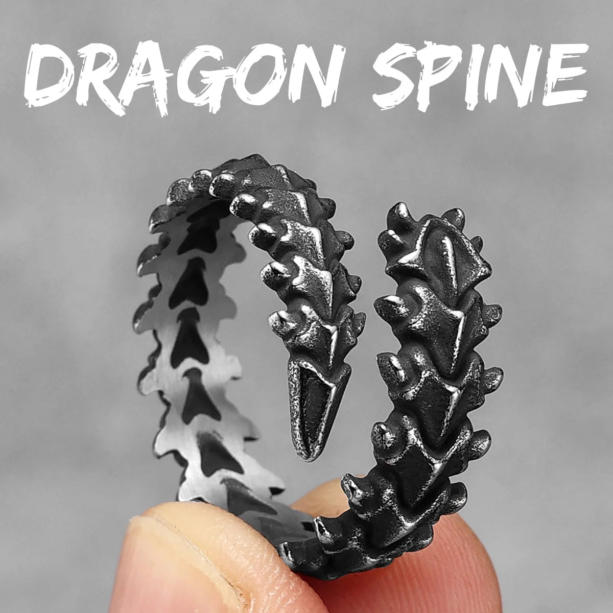 Peris Gems  R1077-Dragon Spine / 8 Cobra Snake Stainless Steel Rings Collection Unisex SHEIN Amazon Temu