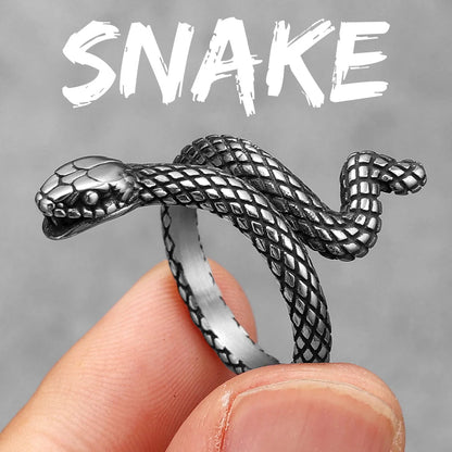 Peris Gems  R1079-Snake / 8 Cobra Snake Stainless Steel Rings Collection Unisex SHEIN Amazon Temu