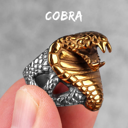 Peris Gems  R379-Gold / 8 Cobra Snake Stainless Steel Rings Collection Unisex SHEIN Amazon Temu