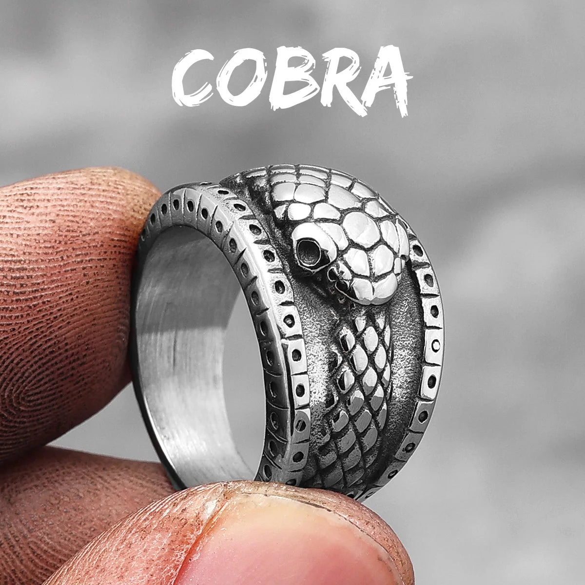 Peris Gems  R758-Cobra / 8 Cobra Snake Stainless Steel Rings Collection Unisex SHEIN Amazon Temu