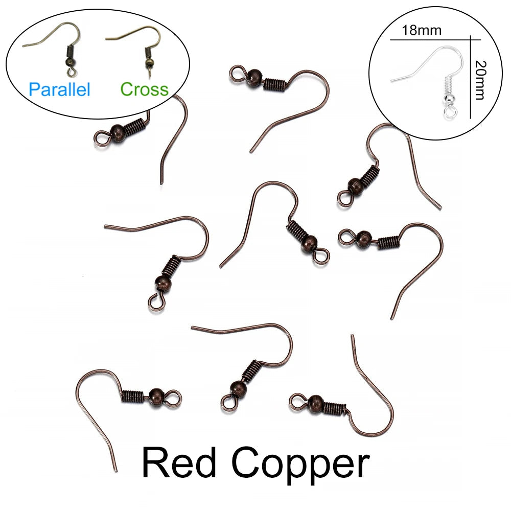 Peris Gems Red Copper / Parallel 100pcs/lot 20*17mm 10 Color Iron Bead Charms Earring Wires With Ear Hook Earrings Clasp Findings Supplies For Jewelry Making DIY SHEIN Amazon Temu