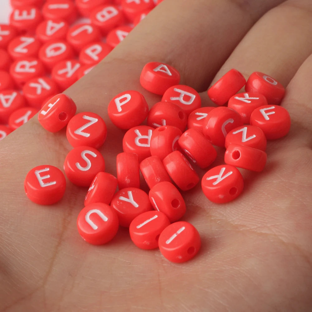 Peris Gems red white / 100pcs 100/200pcs Letter Beads White Black Round Gold Silver Color Acrylic Alphabet Beads for Jewelry Bracelet Necklace Key Chain DIY SHEIN Amazon Temu