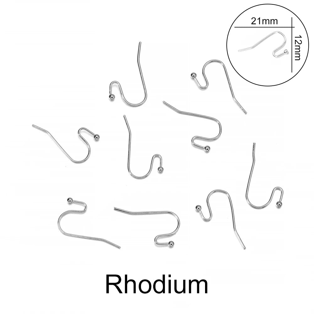 Peris Gems Rhodium 1 / Parallel 100pcs/lot 20*17mm 10 Color Iron Bead Charms Earring Wires With Ear Hook Earrings Clasp Findings Supplies For Jewelry Making DIY SHEIN Amazon Temu