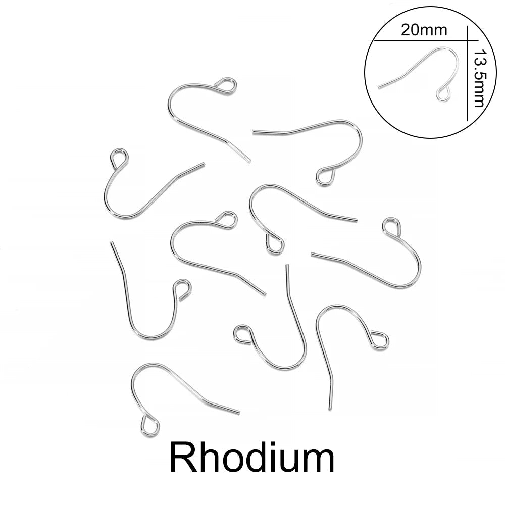Peris Gems Rhodium 2 / Parallel 100pcs/lot 20*17mm 10 Color Iron Bead Charms Earring Wires With Ear Hook Earrings Clasp Findings Supplies For Jewelry Making DIY SHEIN Amazon Temu