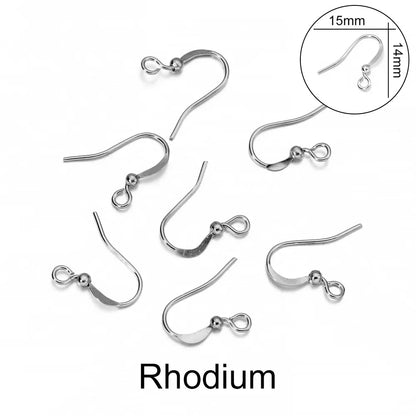 Peris Gems Rhodium 3 / Parallel 100pcs/lot 20*17mm 10 Color Iron Bead Charms Earring Wires With Ear Hook Earrings Clasp Findings Supplies For Jewelry Making DIY SHEIN Amazon Temu